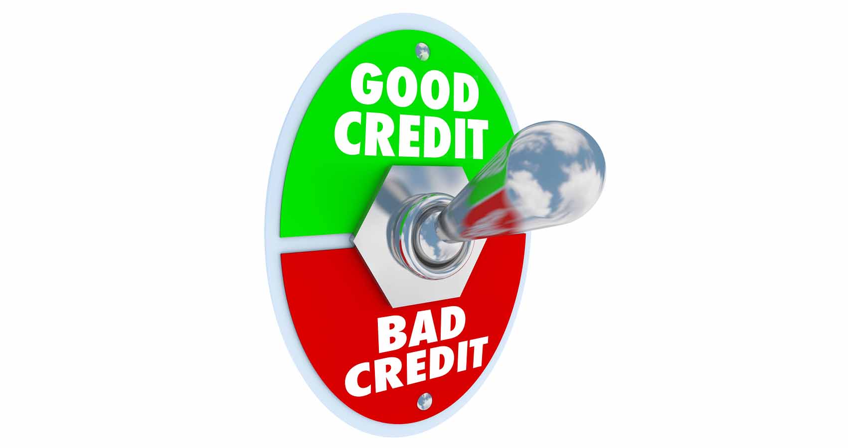 good-vs-bad-credit-score-rating-illustrated-by-a-lever-or-switch